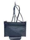 【中古】LOUIS VUITTON◆フラット・メッセンジャー_モノグラム・シャドウ_BLK/牛革/BLK【バッグ】
