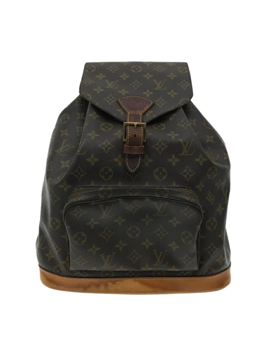 【中古】LOUIS VUITTON◆モンスリ_モノグラム_BRW/PVC/BRW【バッグ】