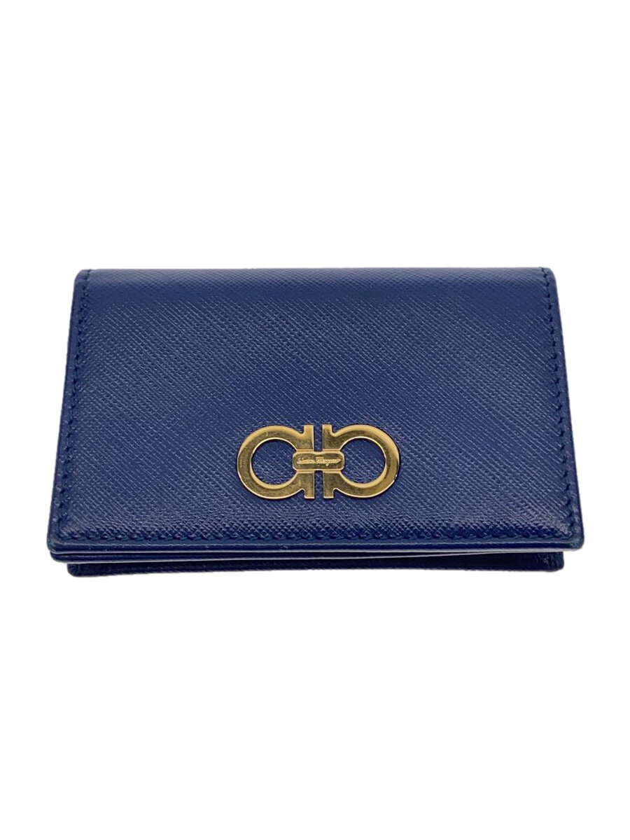 【中古】Salvatore Ferragamo◆ガンチーニ/サフィアーノ/カードケース/--/BLU/レディース【服飾雑貨他】
