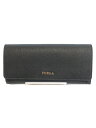 【中古】FURLA◆長財布/レザー/BLK/無