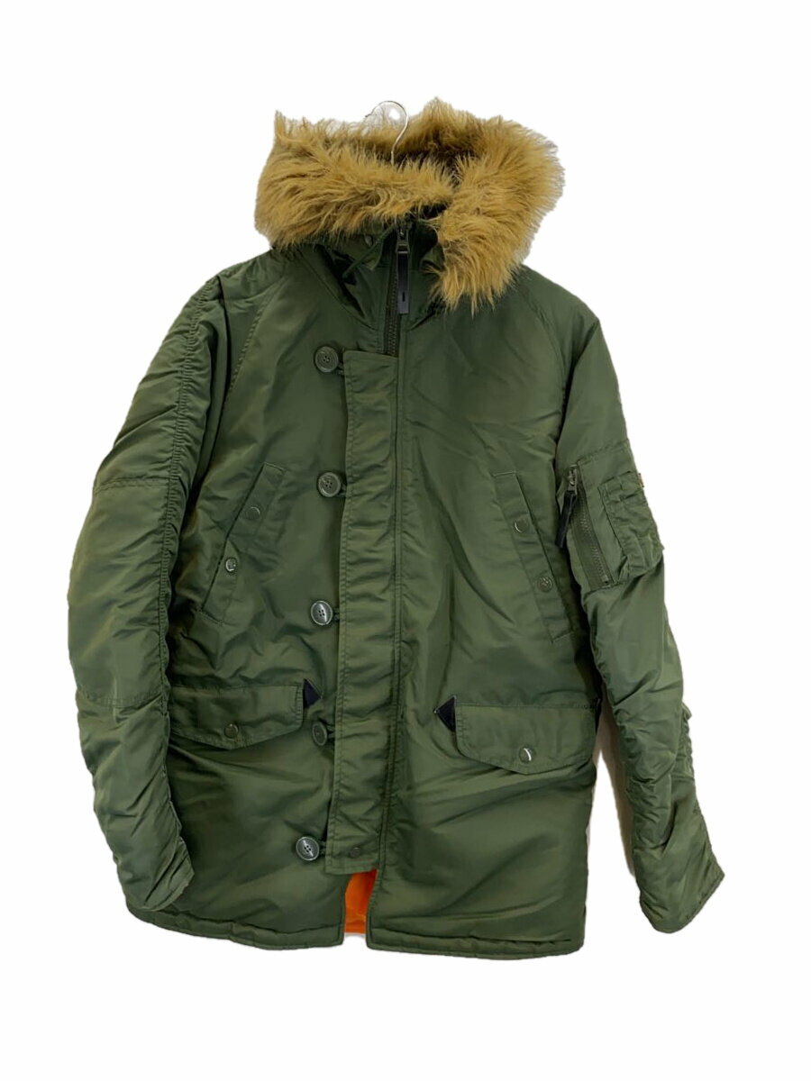【中古】ALPHA INDUSTRIES◆フライトジャケット/S/ポリエステル/KHK/1001484【メンズウェア】