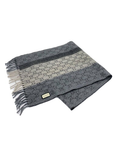 【中古】GUCCI◆マフラー/カシミア/GRY/総柄/メンズ/391530 4G944【服飾雑貨他】 【中古】GUCCI◆マフラー/カシミア/GRY/総柄/メンズ/391530 4G944【服飾雑貨他】