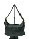 【中古】COACH◆ショルダーバッグ/レザー/BLK/無地【バッグ】