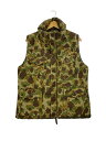 【中古】HOUSTON◆中綿ベスト/L/ナイロン/カモフラ/WW2 CAMO/迷彩/51319【メンズウェア】