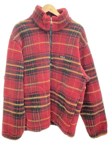 【中古】Woolrich◆Woolrich/フリースジャケット/L/ポリエステル/RED【メンズウェア】 【中古】Woolrich◆Woolrich/フリースジャケット/L/ポリエステル/RED【メンズウェア】