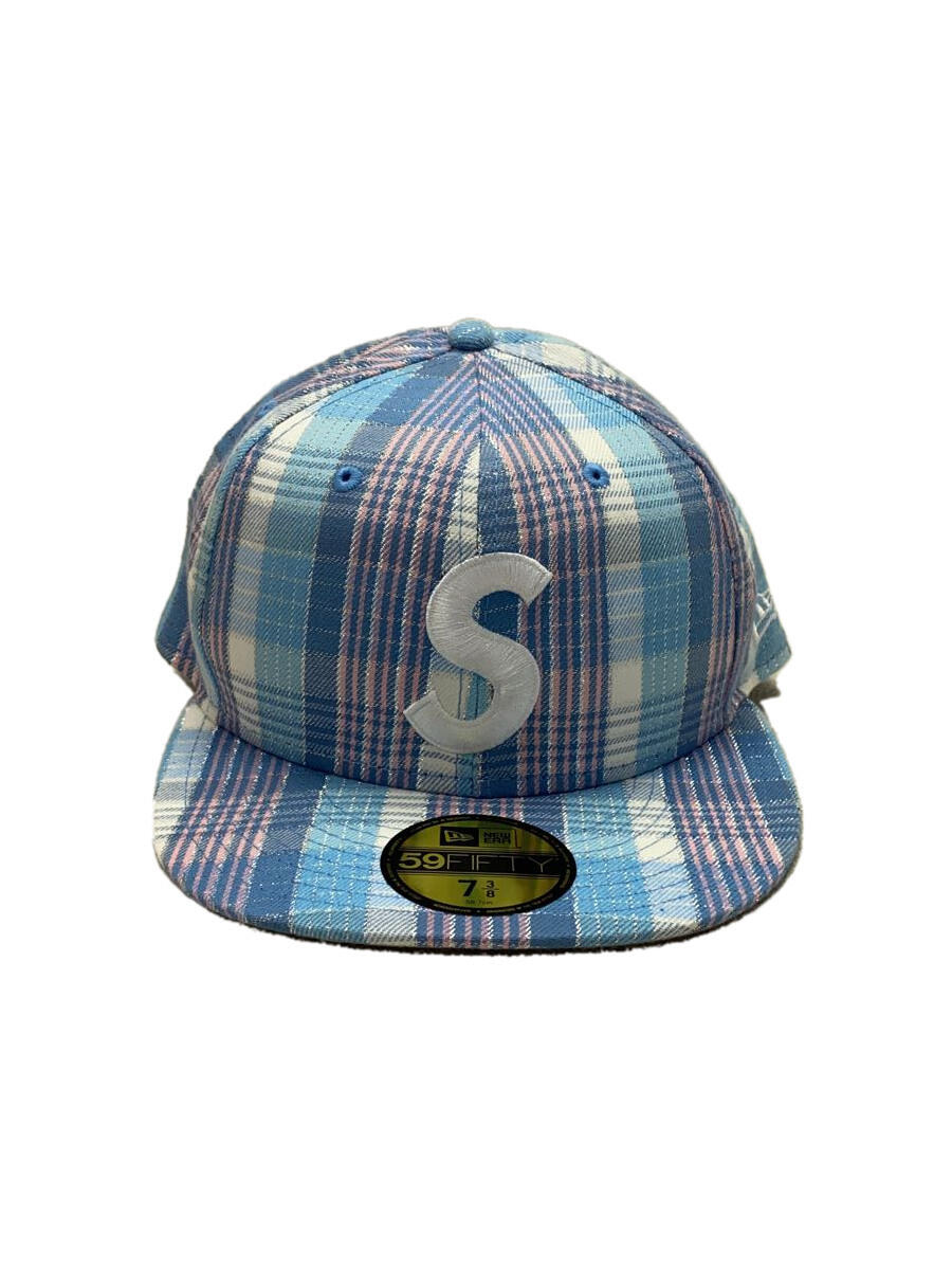 【中古】Supreme◆23ss/metallic plaid/キャップ/7 3/8/BLK/チェック/メンズ【服飾雑貨他】