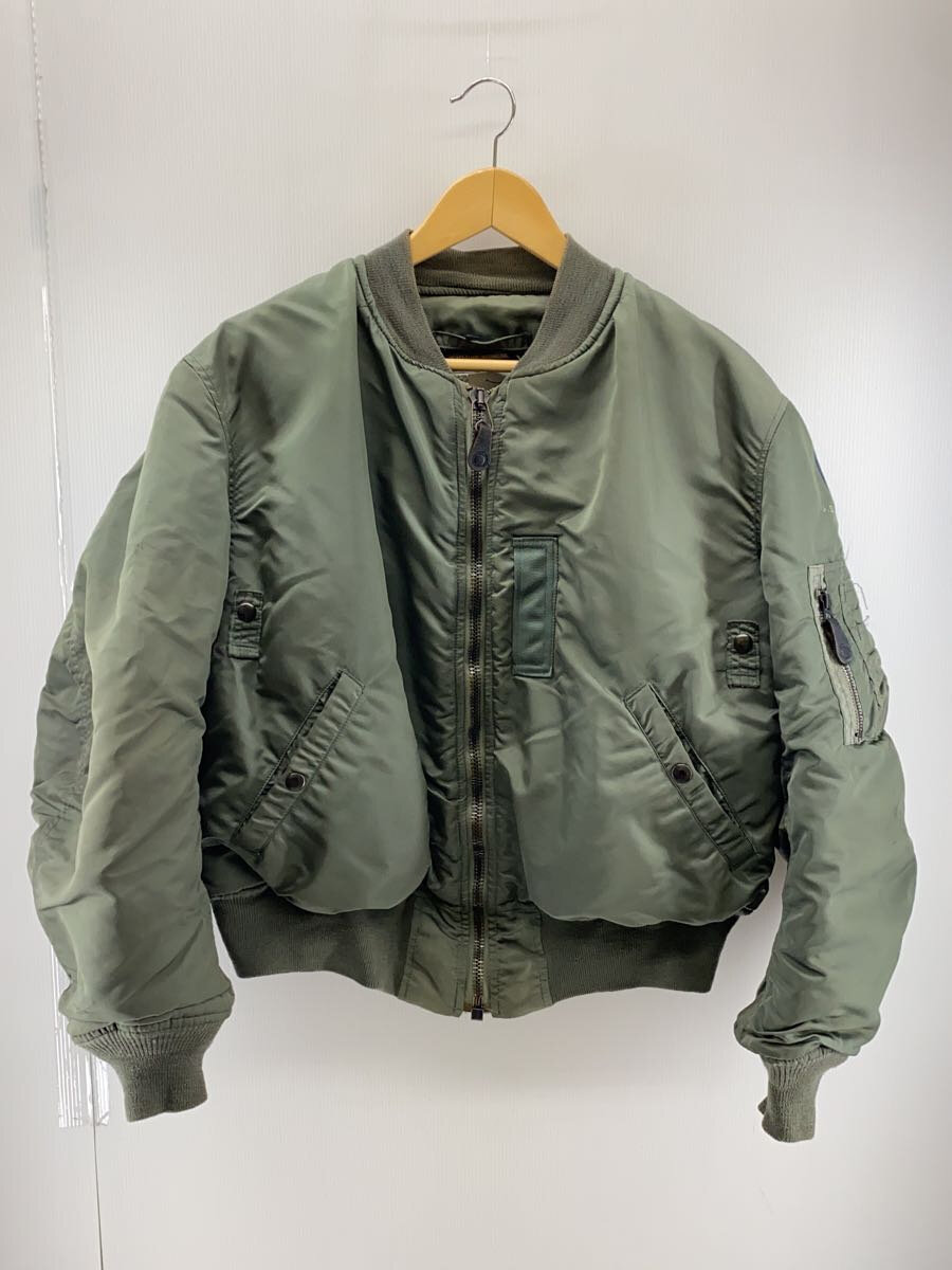 【中古】ALPHA INDUSTRIES◆B-15D/USA製/フライトジャケット/L/ナイロン/GRN【メンズウェア】