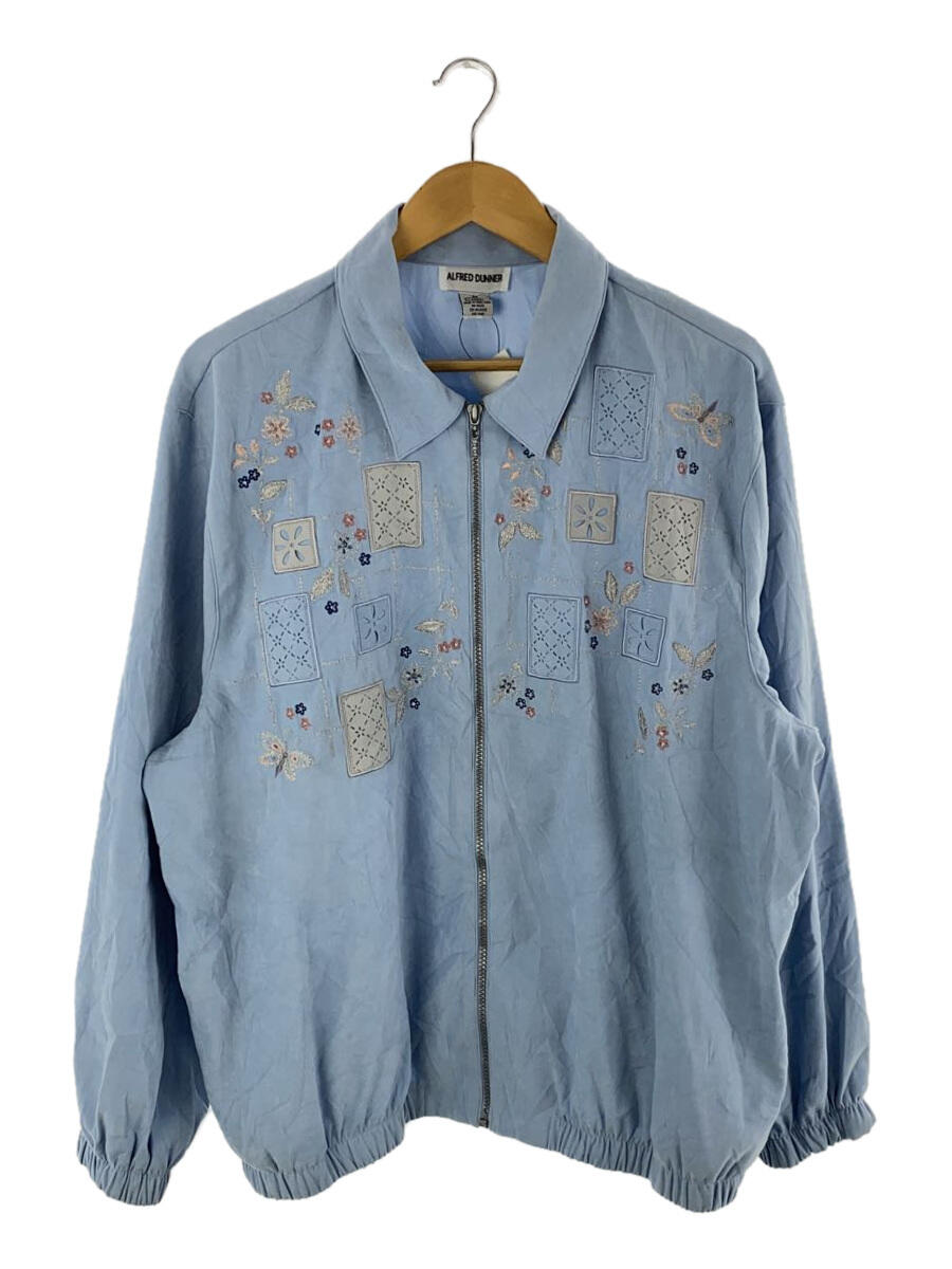 【中古】alfred dunner◆6P Floral Denim Light jacket/20/ポリエステル/BLU【メンズウェア】