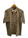 【中古】POLO RALPH LAUREN◆半袖シャツ/XL/コットン/BEG/総柄/90s/CALDWELL/ボタニカル【メンズウェア】