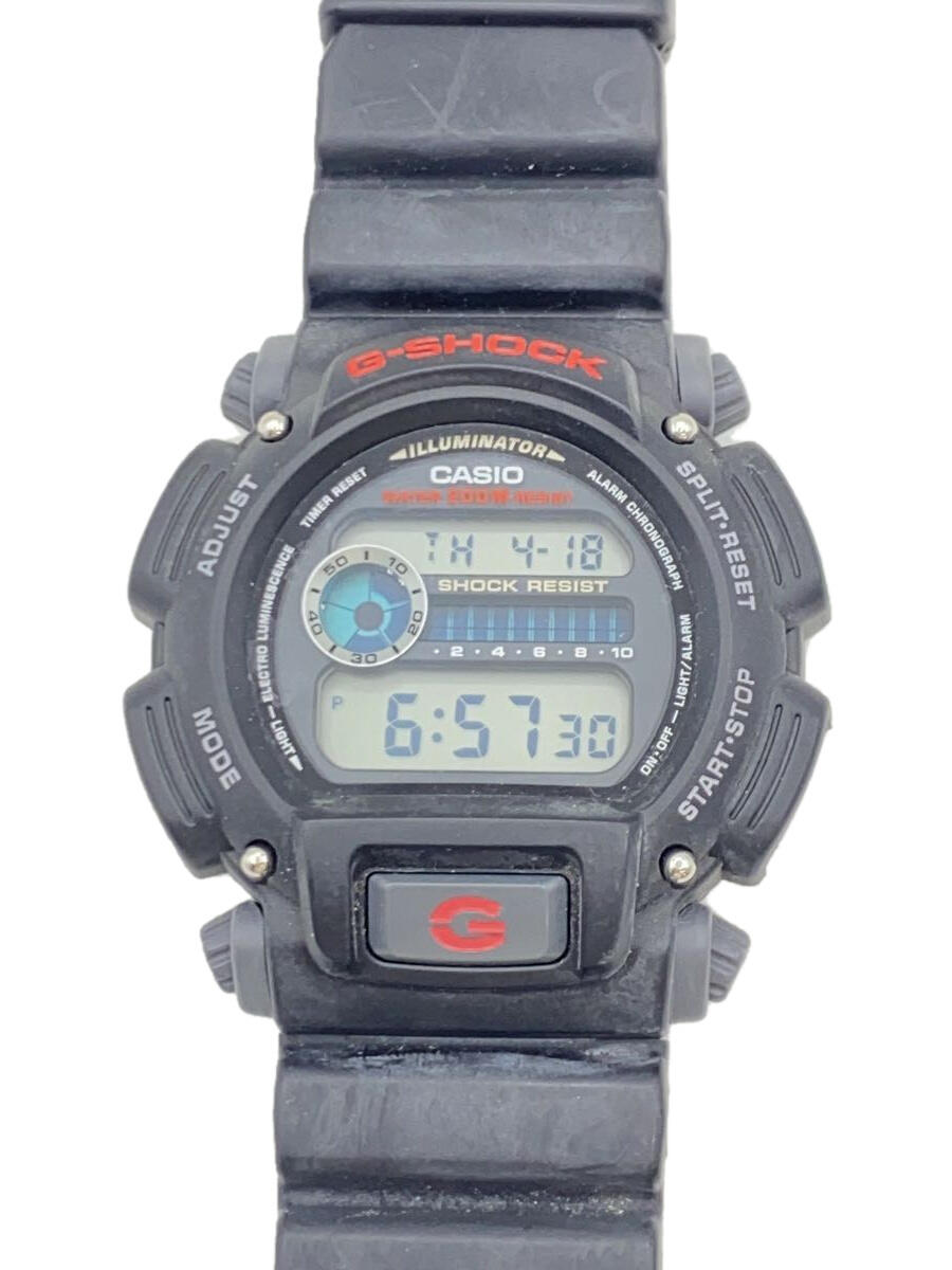 【中古】CASIO◆クォーツ腕時計/デジタル/ラバー/ブラック/DW-9052【服飾雑貨他】