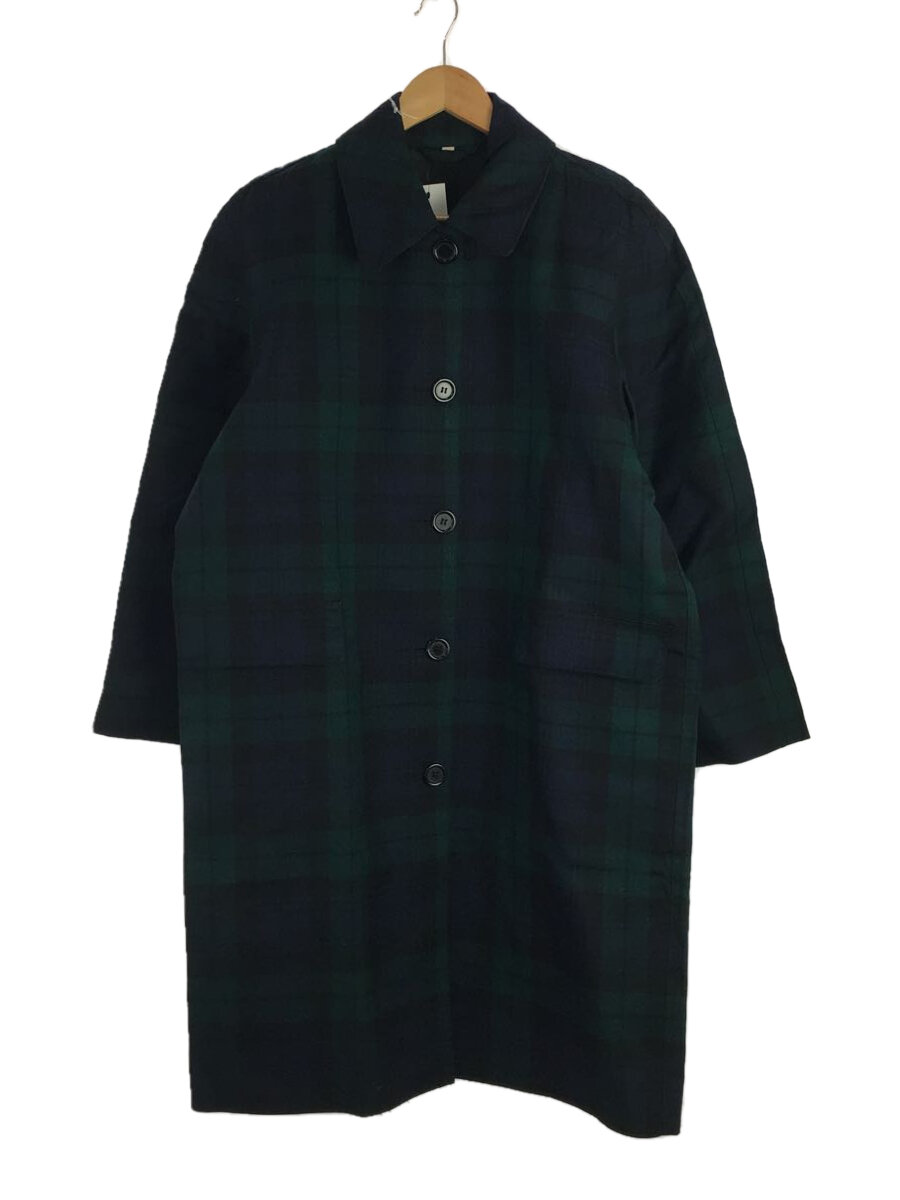 【中古】MACKINTOSH◆ステンカラーコート/6/コットン/グリーン/チェック/ヴィンテージ/ゴム引き//【メンズウェア】