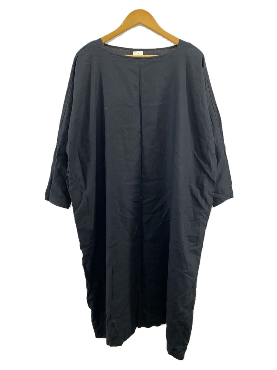 【中古】nest Robe◆長袖ワンピース/FREE/リネン/BLK/01184-1181【レディースウェア】