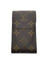 【中古】LOUIS VUITTON◆エテュイ・シガレット_モノグラム・キャンバス_BRW/レザー/BRW/総柄/メンズ【服飾雑貨他】