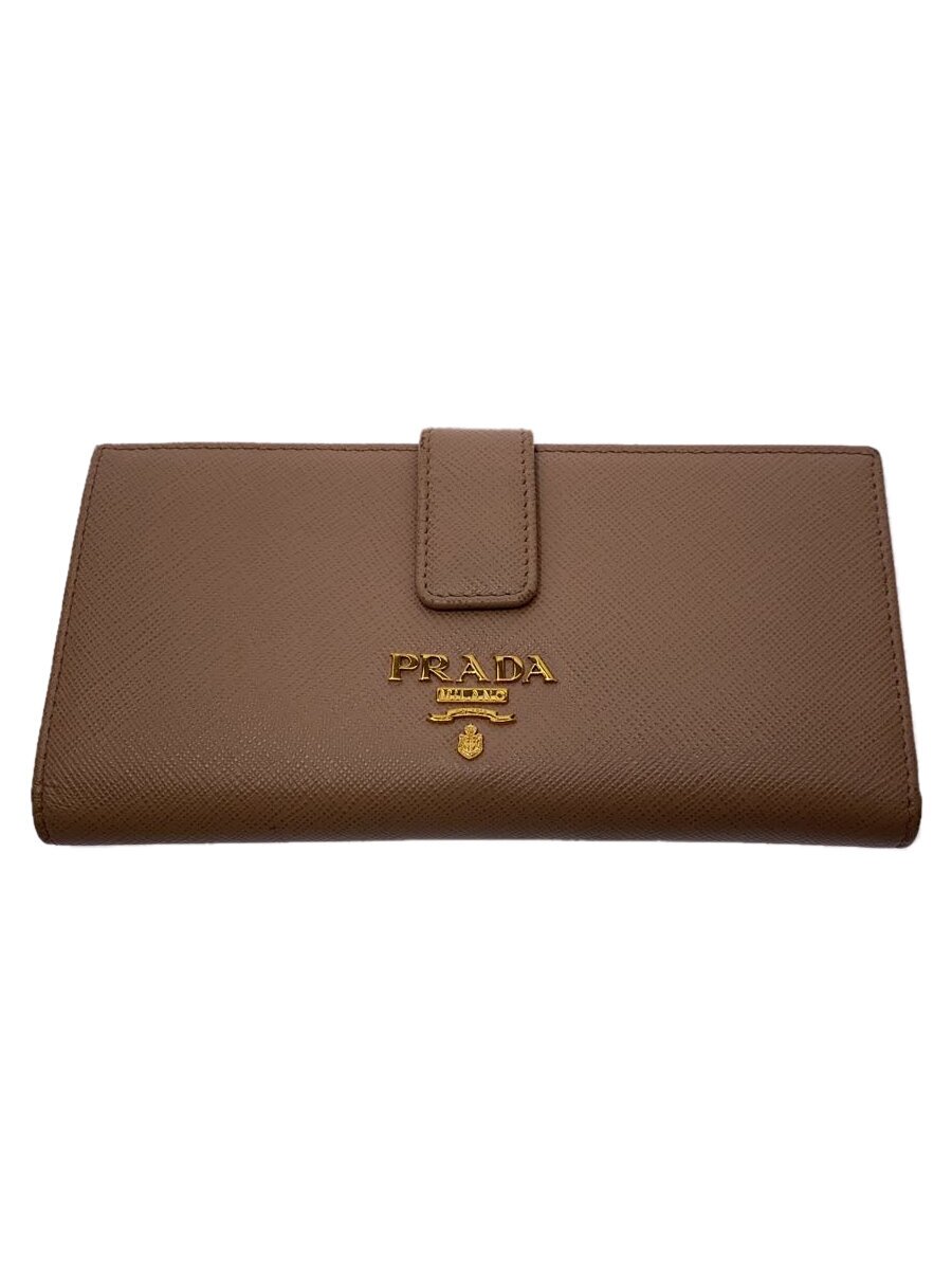PRADA◆ZIP SAFFIANO MULTIC/長財布/レザー/BEG/レディース/1MV025