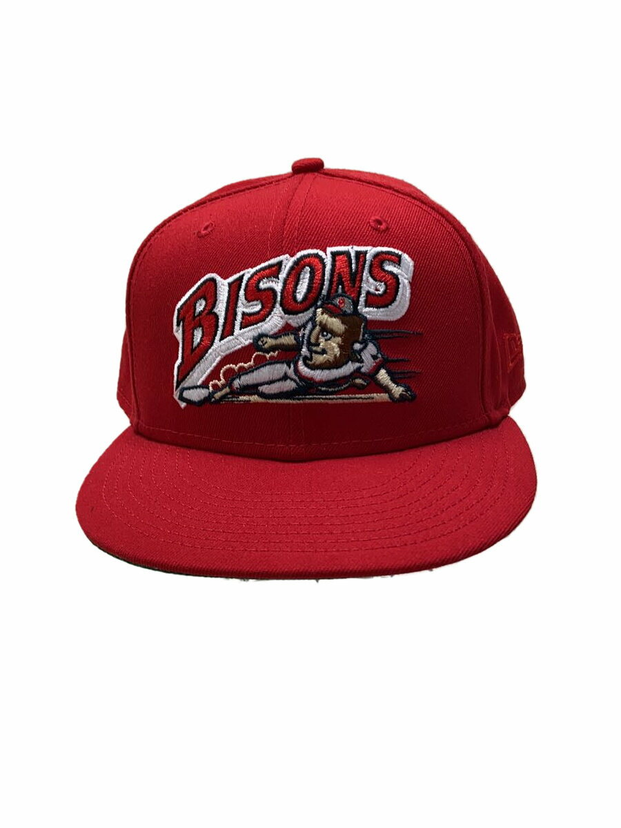 【中古】NEW ERA◆59FIFTY/BISONS/キャップ/7 1/4/コットン/RED/メンズ【服飾雑貨他】