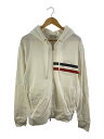 【中古】MONCLER◆MONCLER/G10918G79510/ジップパーカー/L/コットン/WHT/無地【メンズウェア】