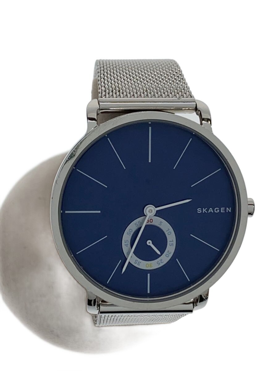 【中古】SKAGEN◆クォーツ腕時計/アナログ/ステンレス/BLU/SLV/skw6230【服飾雑貨他】