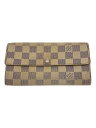 【中古】LOUIS VUITTON◆1)ポルト・フォイユ・サラ_ダミエ・アズール_WHT/PVC/WHT/レディース【服飾雑貨他】(4)