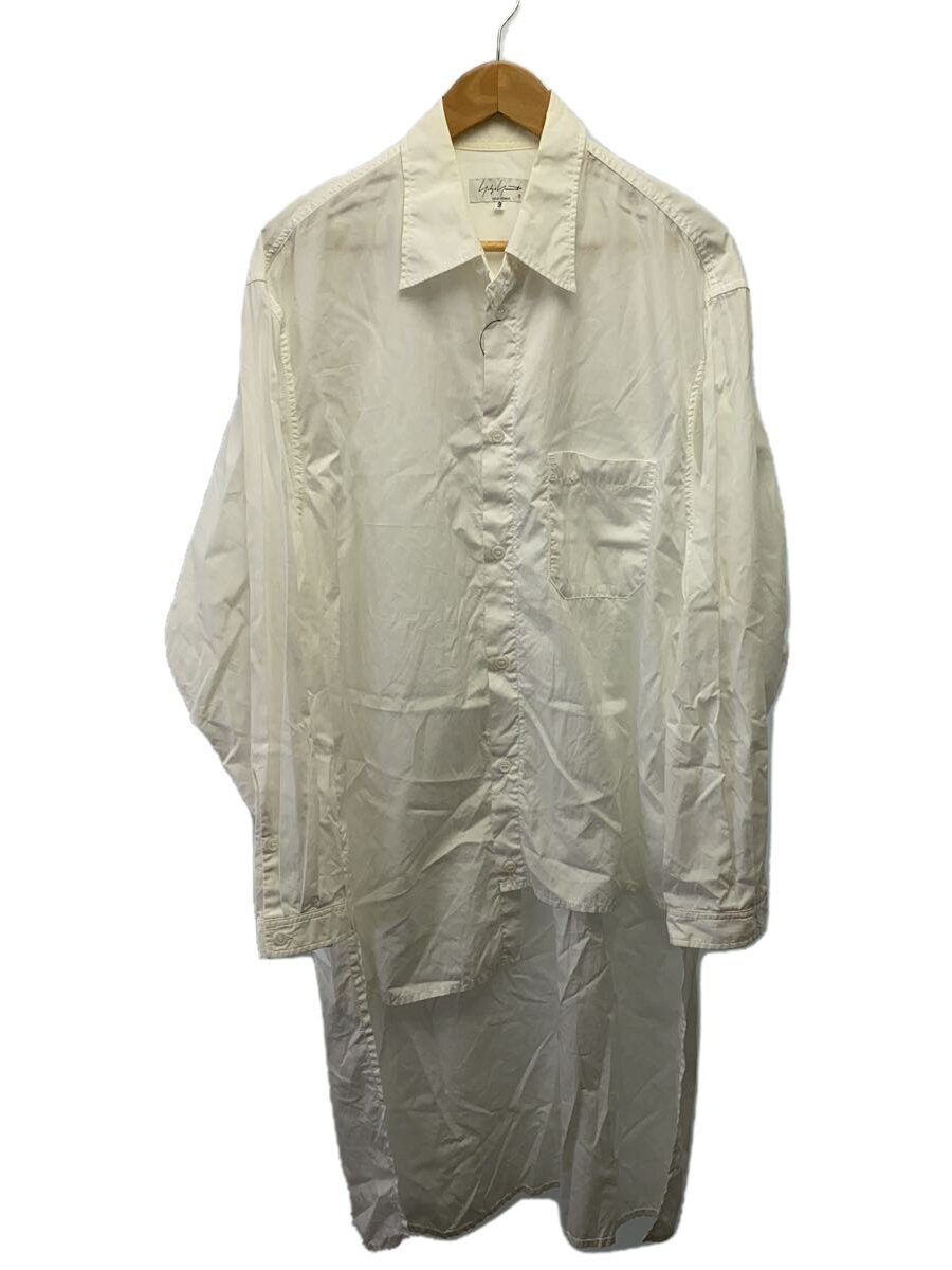 【中古】yohji yamamoto POUR HOMME◆前裾段違い環縫い/長袖シャツ/3/コットン/WHT/HX-B66-005【メンズウェア】