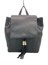【中古】kate spade new york◆リュック/レザー/BLK/無地【バッグ】