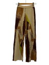 【中古】HERIN.CYE◆ジャガードパンツ_ボトム/FREE/レーヨン/BEG/総柄/530ESM71-0240【レディースウェア】