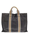【中古】HERMES◆フールトゥMM/銀座限定/トートバッグ/キャンバス/GRY【バッグ】