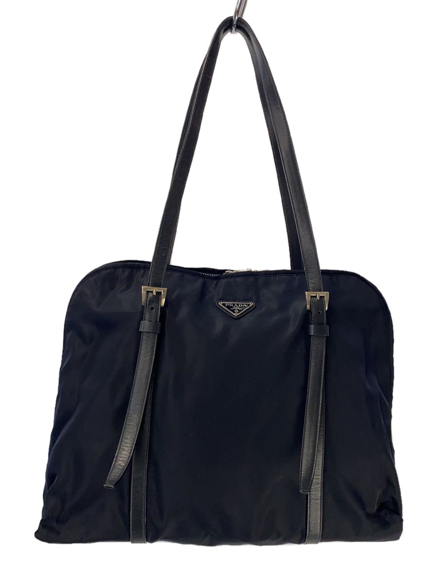 【中古】PRADA◆トートバッグ/ナイロン/NVY/無地【バッグ】
