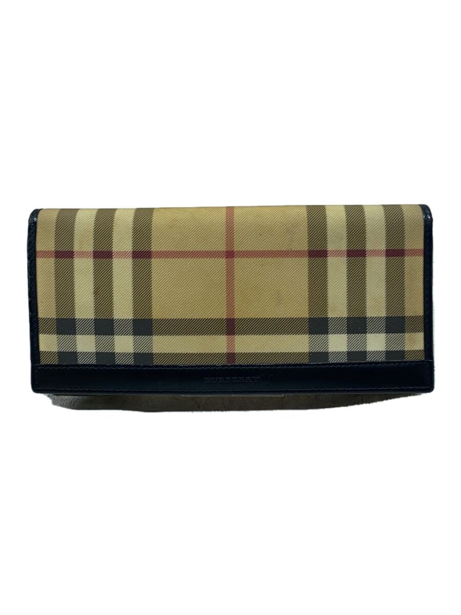 【中古】BURBERRY LONDON◆長財布/PVC/BEG/レディース【服飾雑貨他】