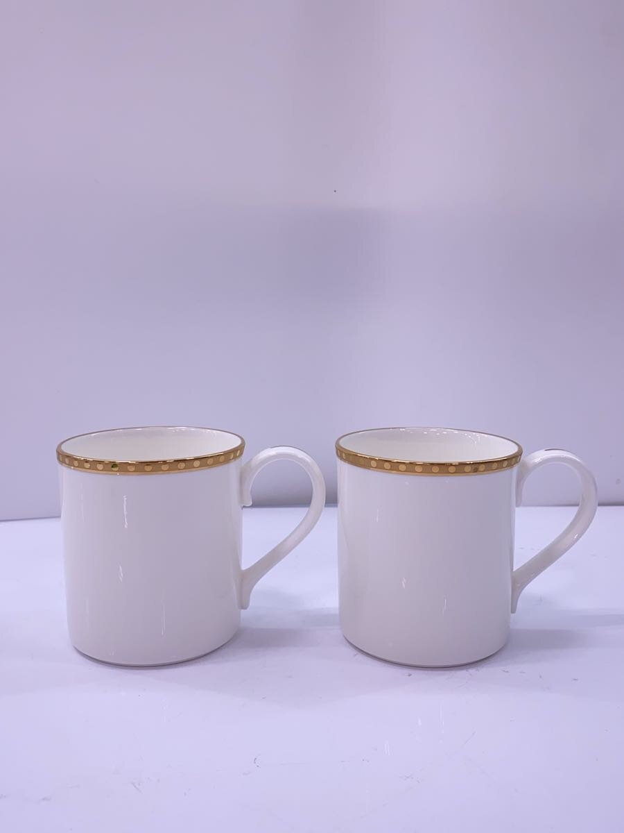 【中古】TIFFANY&Co.◆マグカップ/gold band/2点セット/白【キッチン用品】