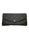 【中古】LOUIS VUITTON◆2)ポルト・フォイユ・サラ_モノグラム・キャンバス_BRW_ブラウン/PVC/BRW/レディース【服飾雑貨他】(4)