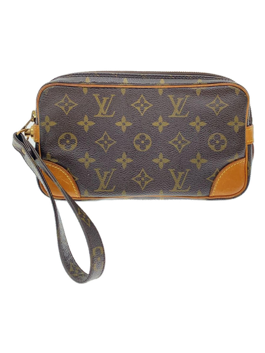 【中古】LOUIS VUITTON◆マルリー・ドラゴンヌPM_モノグラム・キャンバス_BRW/PVC/BRW/総柄【バッグ】