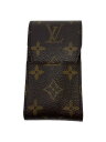 【中古】LOUIS VUITTON◆エテュイ・シガレット_モノグラム・キャンバス_BRW/レザー/BRW/メンズ【服飾雑貨他】