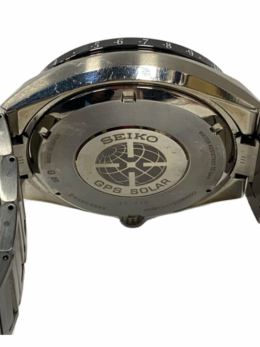 【中古】SEIKO◆ソーラー腕時計/アナログ/ステンレス/NVY/SLV/SS/8X53-0AV0-2/コマ有【服飾雑貨他】