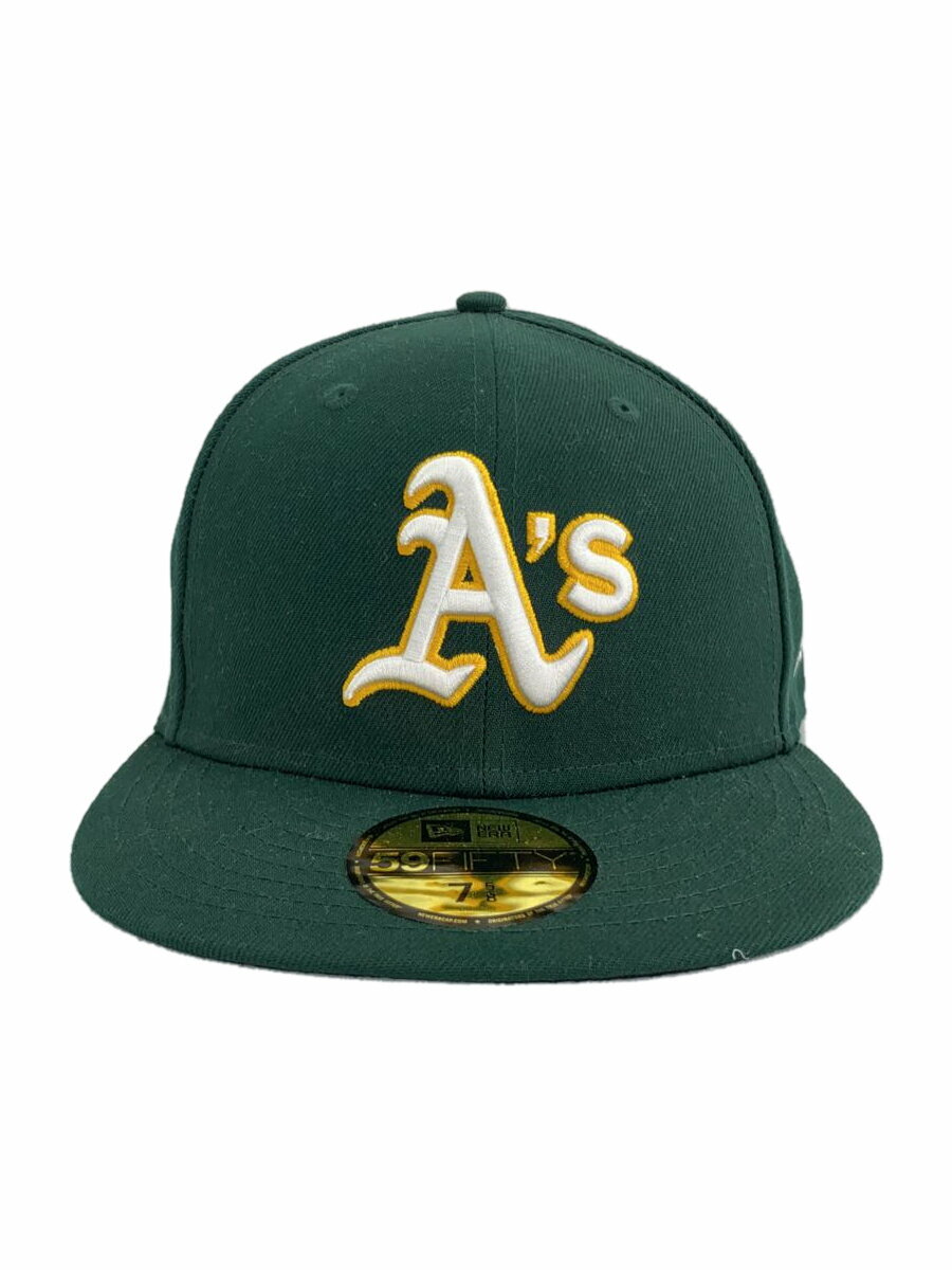【中古】NEW ERA◆キャップ/7 5/8/ポリエステル/GRN/メンズ【服飾雑貨他】