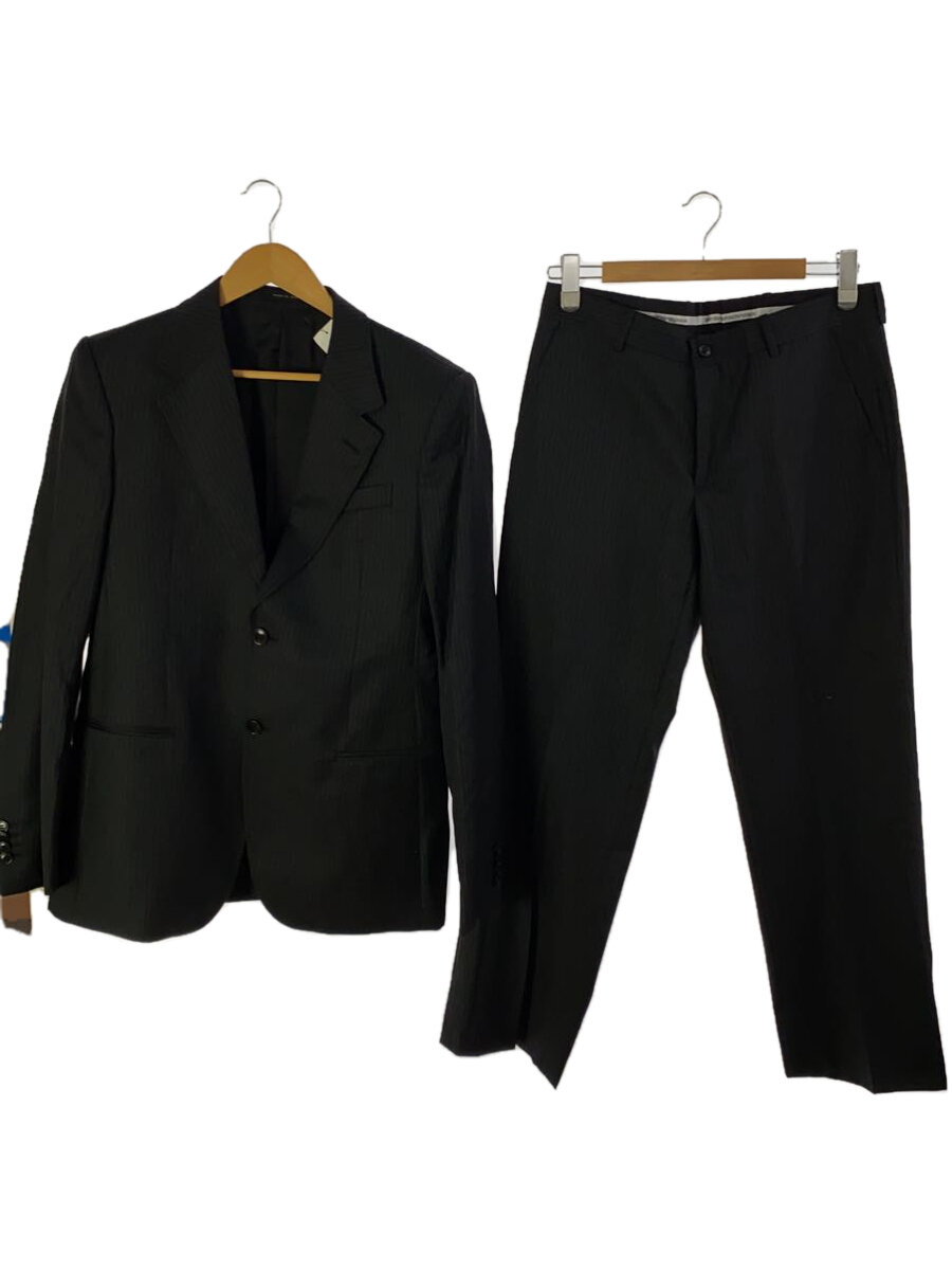 【中古】EMPORIO ARMANI◆セットアップ/1/ウール/BLK/ストライプ【メンズウェア】