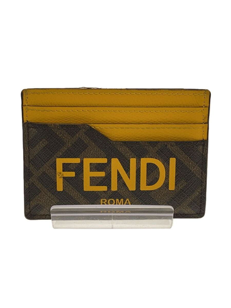 【中古】FENDI◆ズッカ柄/ロゴドン/汚れ・一部ハガレアリ/カードケース/PVC/BRW/総柄/レディース【服飾雑貨他】