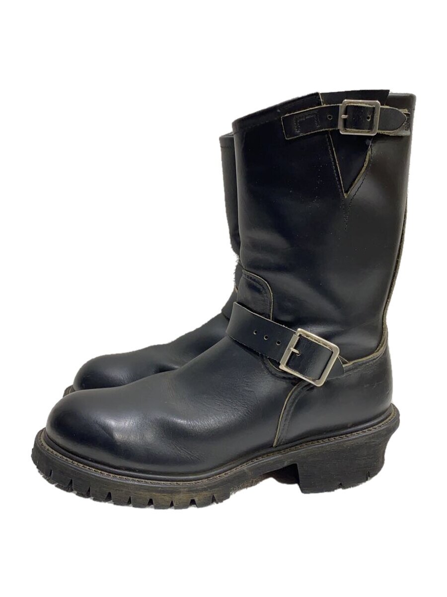 【中古】RED WING◆ENGINEER BOOT/エンジニアブーツ/US8/BLK/PT91/ナイフポケット/ミッドナイトシリーズ【シューズ】