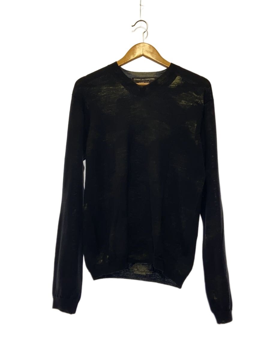 COMME des GARCONS HOMME PLUS◆90s/AD1997/インサイドアウト/ニット・セーター(薄手)/M/ウール/BLK/XN-07004M
