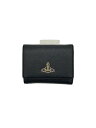 【中古】Vivienne Westwood◆3つ折り財布/レザー/BLK/無地/レディース【服飾雑貨他】