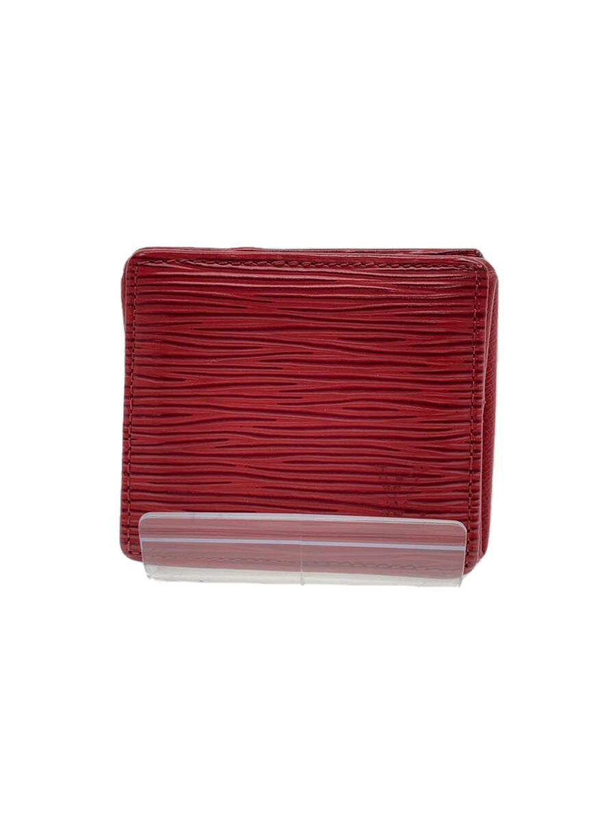 【中古】LOUIS VUITTON◆ポルト・モネ・ボワット_エピ_RED/レザー/RED/レディース【服飾雑貨他】