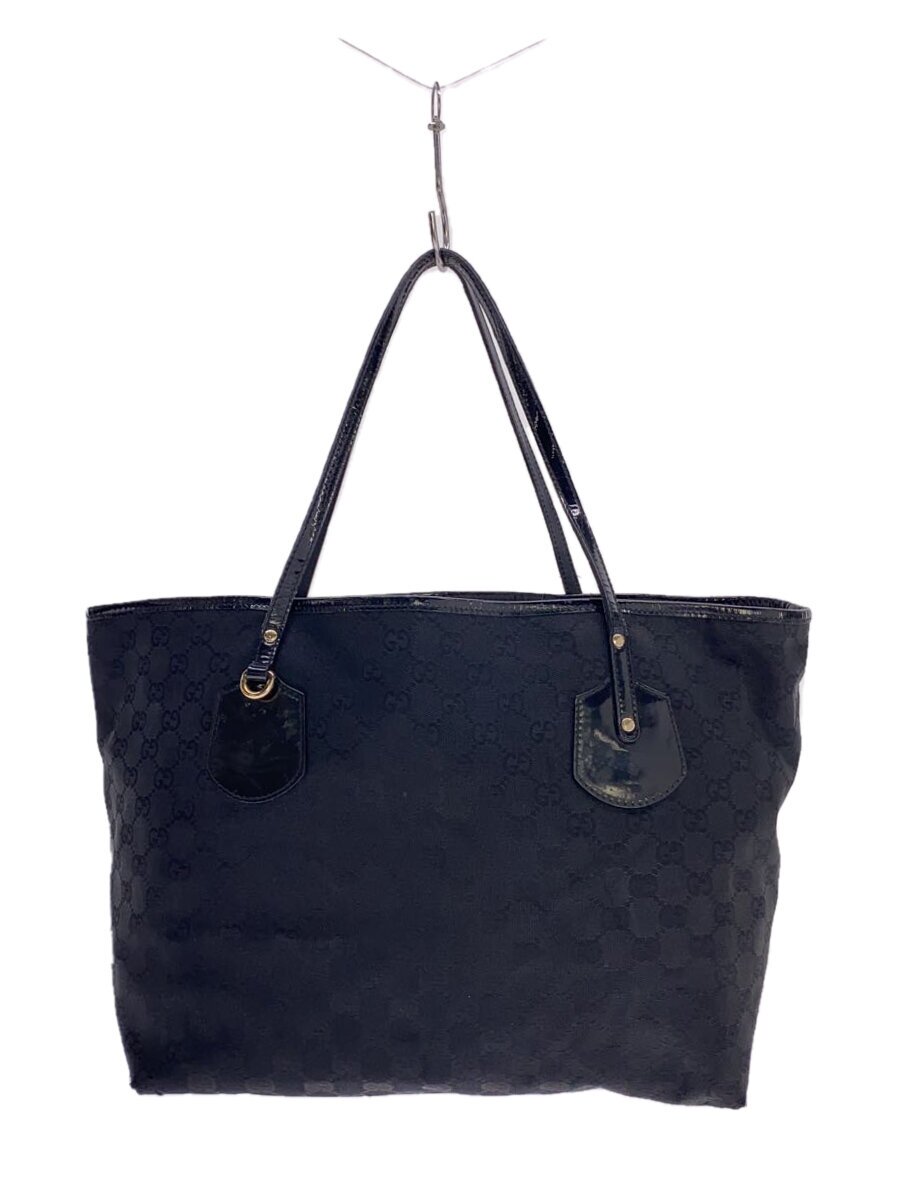 GUCCI - 【中古】GUCCI◆トートバッグ/キャンバス/BLK/総柄/211975【バッグ】
