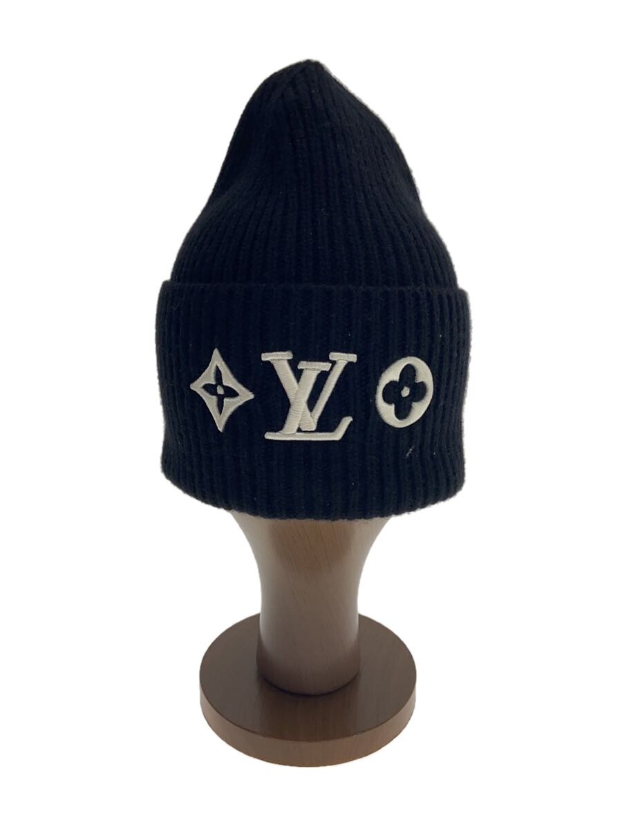 【中古】LOUIS VUITTON◆ニットキャップ/FREE/ウール/BLK/無地/メンズ/M77872【服飾雑貨他】