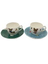 【中古】NARUMI◆カップ&ソーサー/2点セット/GRN/くまのがっこう/ペアカッププレート【キッチン用品】