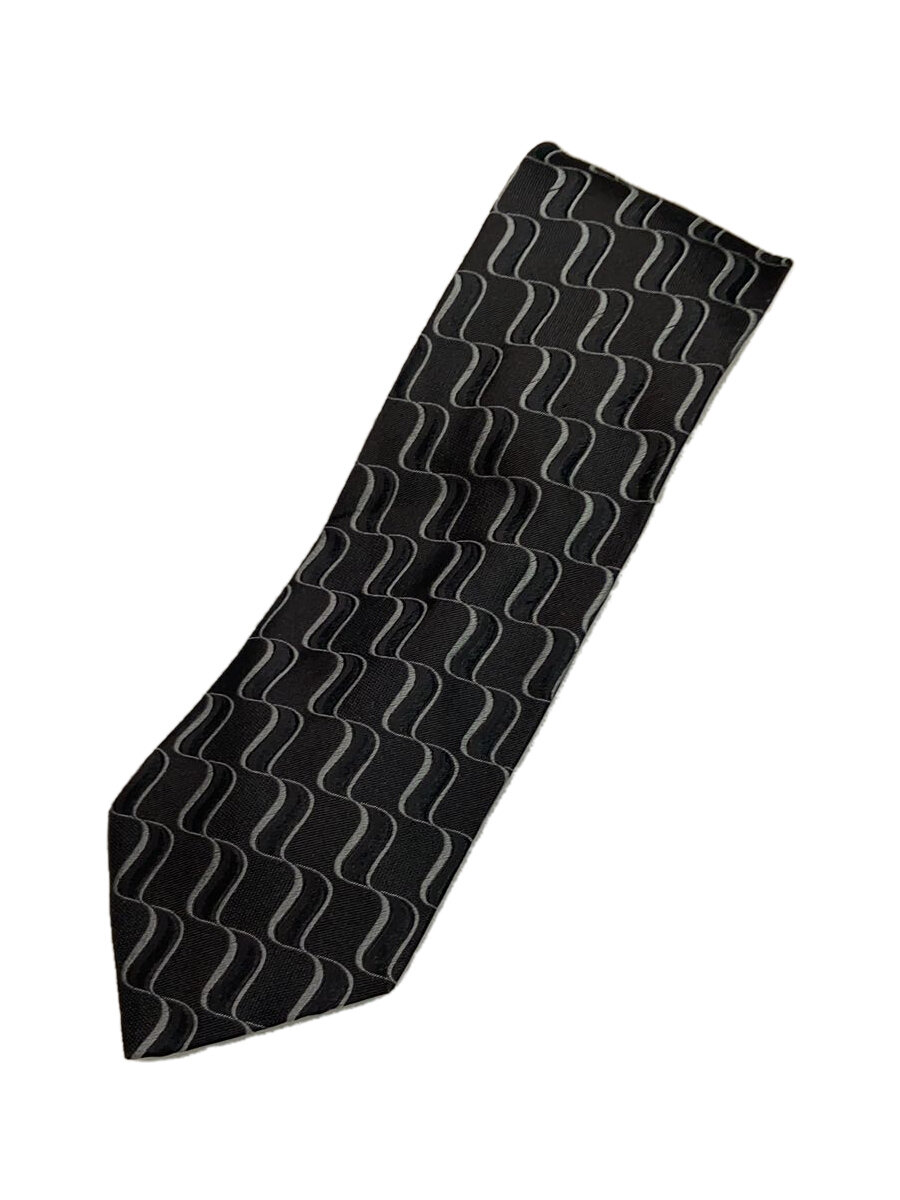 【中古】GIORGIO ARMANI◆ネクタイ/シルク/BLK/総柄/メンズ【服飾雑貨他】