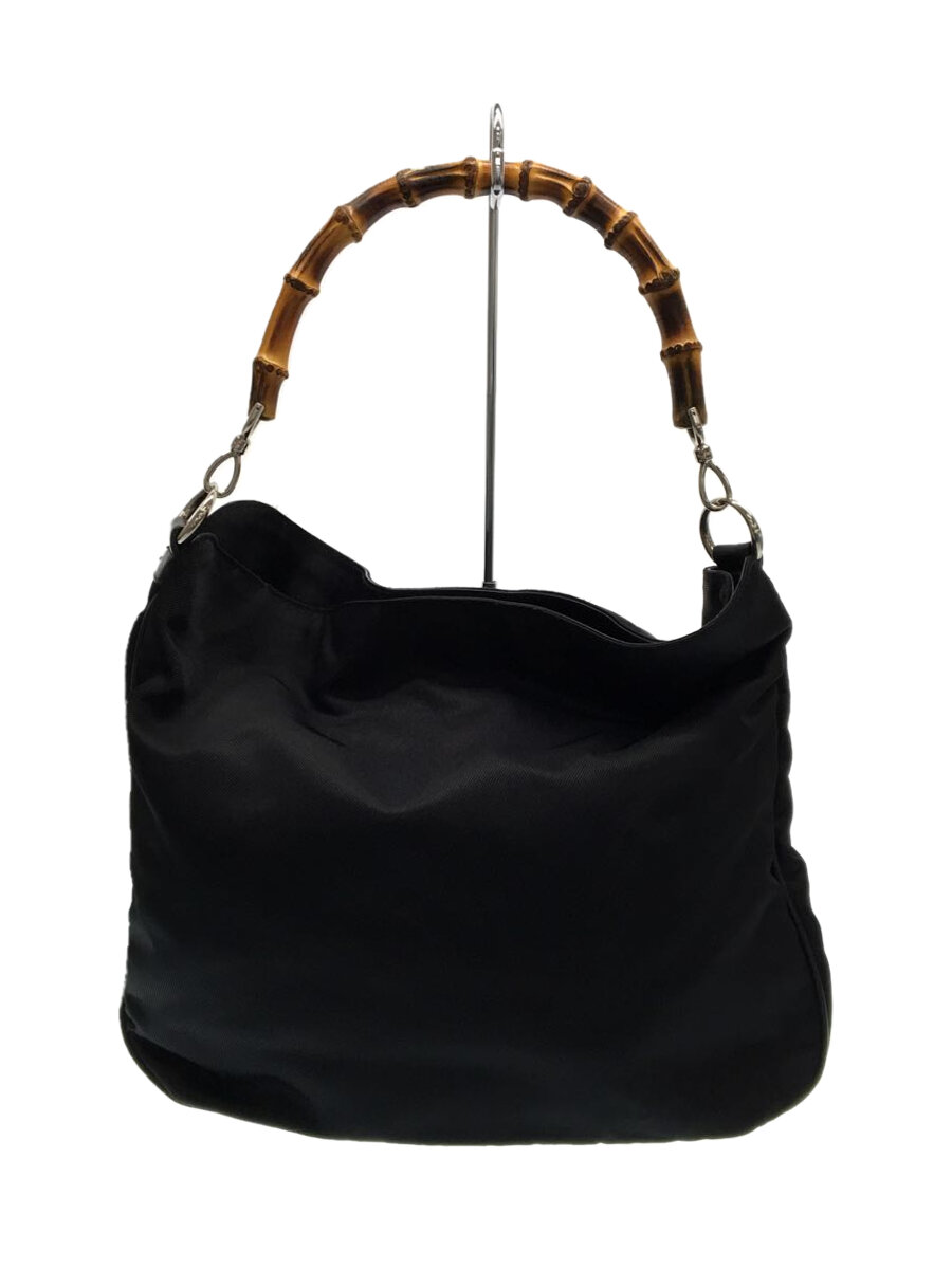 【中古】GUCCI◆バンブー/トートバッグ/ナイロン/BLK//【バッグ】