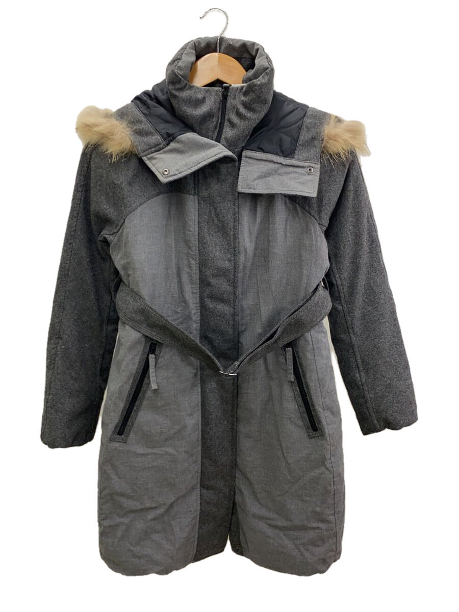 【中古】PLST◆ダウンジャケット/0/ウール/GRY【レディースウェア】