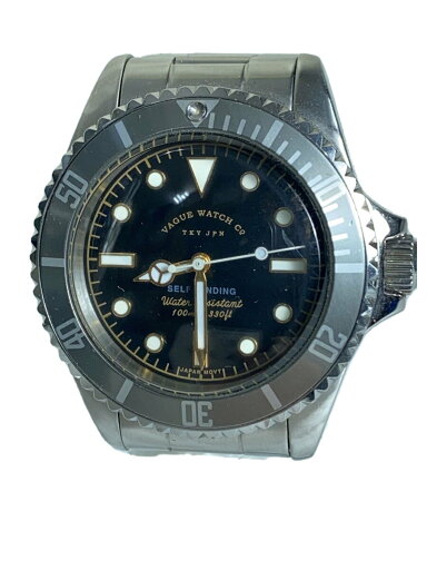 【中古】VAGUE WATCH CO.◆自動巻腕時計/アナログ/ステンレス/BLK/SLV//【服飾雑貨他】 【中古】VAGUE WATCH CO.◆自動巻腕時計/アナログ/ステンレス/BLK/SLV//【服飾雑貨他】