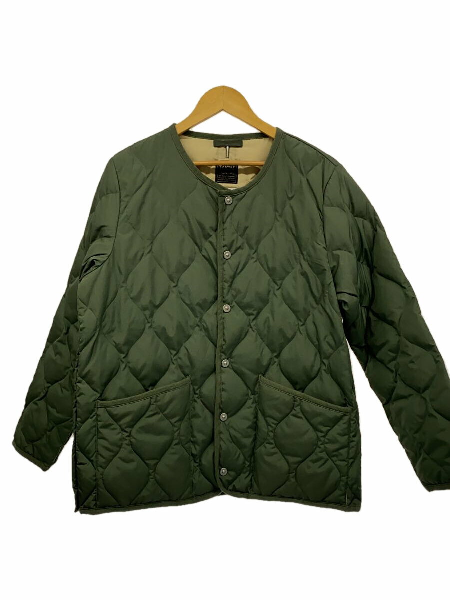【中古】TAION◆MILITARY CREW NECK DOWN JKT/XL/ポリエステル/KHK/TAION-104B2ML-1【メンズウェア】