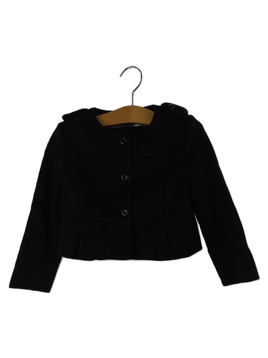 【中古】BURBERRY LONDON◆ジャケット/110cm/コットン/BLK/無地【キッズ】