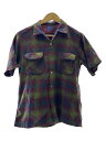 【中古】PENDLETON◆半袖シャツ/M/ウール/PUP/オンブレCK【メンズウェア】